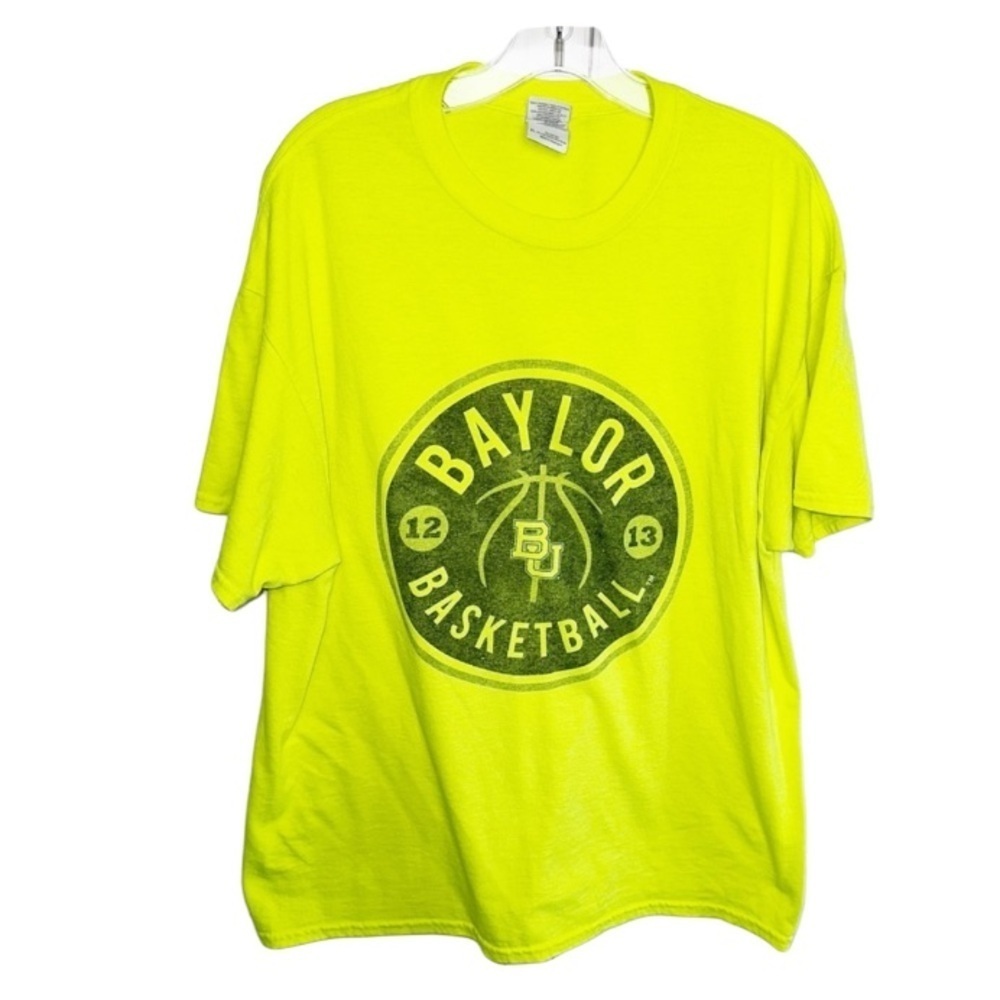 Baylor University Basketball Spirit Wear Tee Neon Yellow XL Collegiate S/S